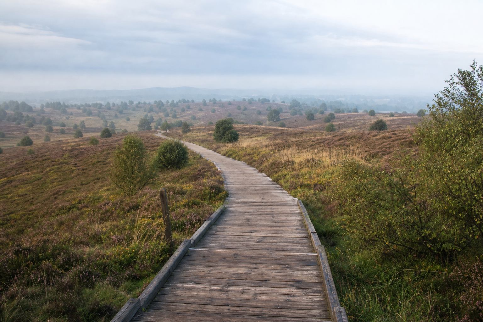 Holzsteg und Heideweg nahe Wilseder Berg